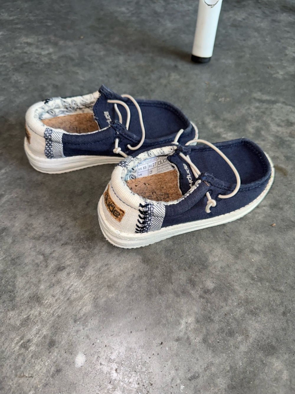 Kids Navy and White Hey Dudes